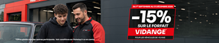 -15% sur la vidange pour les véhicules de +15 ans!